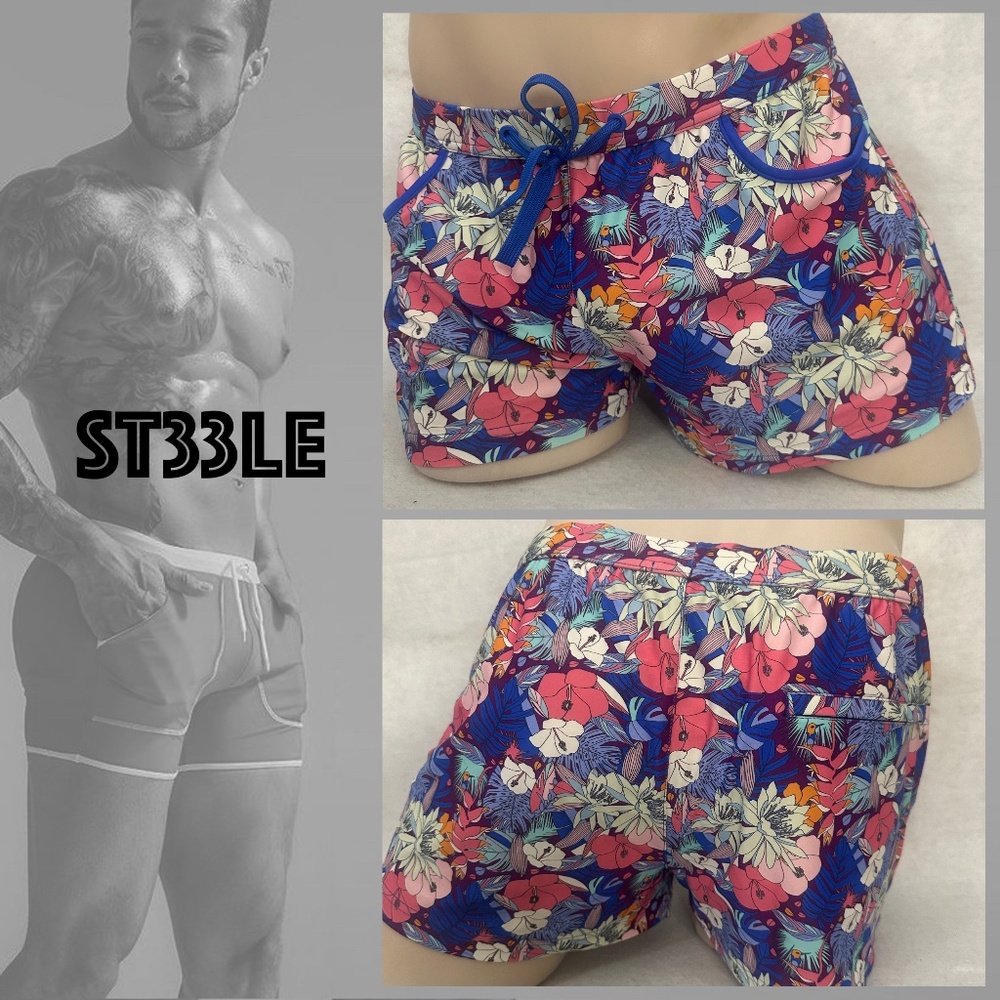 Steele Stretch Swim Trunks XL runs small 38-40" waist Gently worn Nylon/spandex